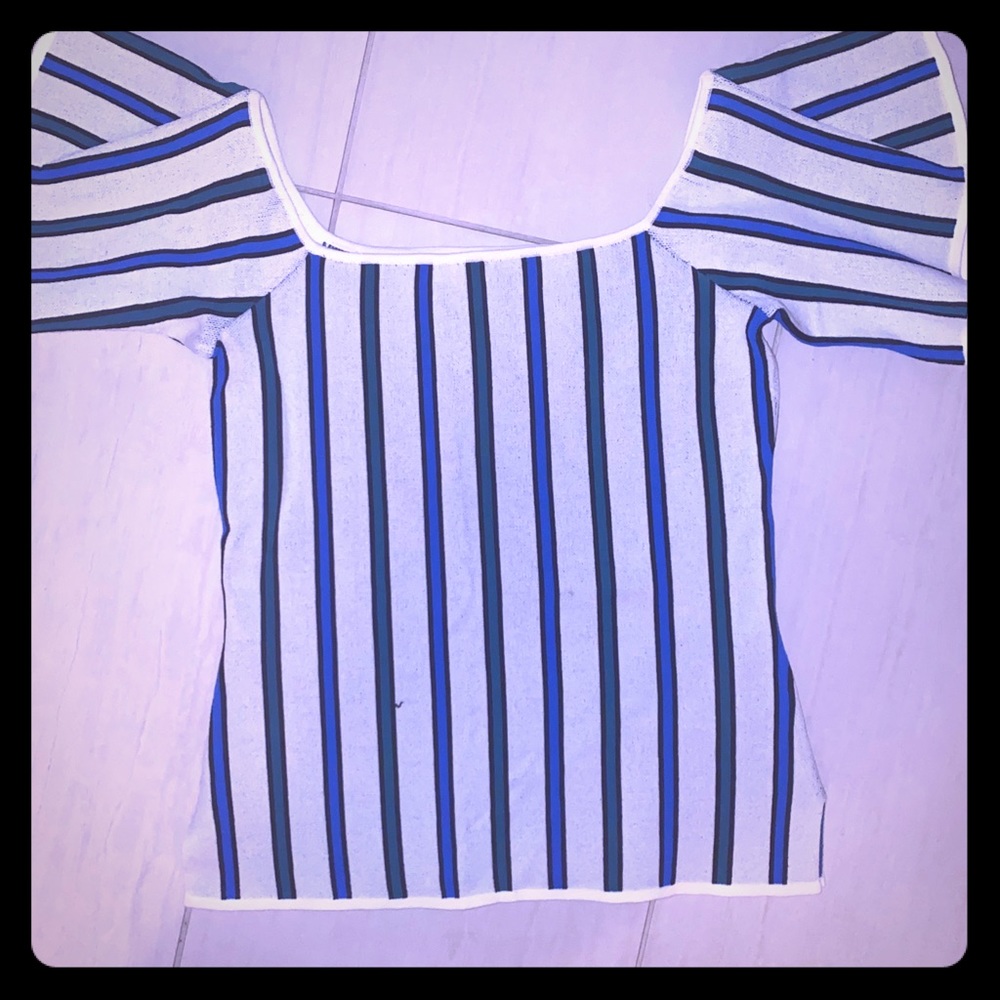 Off the shoulder striped  top